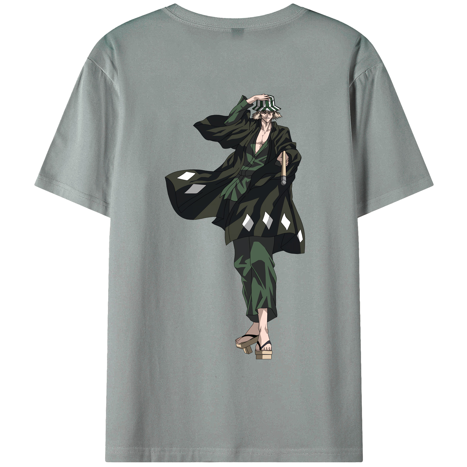 （画像用） "ブリーチ 浦原 喜助（うらはら きすけ） BLEACH Urahara Kisuke " 綿100％ メンズ半袖Tシャツ（バックプリント） 通気性